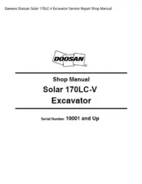 Daewoo Doosan Solar 170LC-V Excavator Service Repair Shop Manual preview