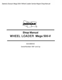 Daewoo Doosan Mega 500-V Wheel Loader Service Repair Shop Manual preview