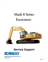 Kobelco Mark 8 Series Excavators Service Manual preview