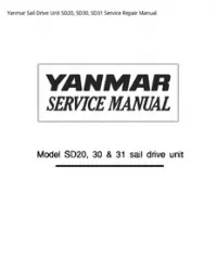 Yanmar Sail Drive Unit SD20  SD30  SD31 Service Repair Manual preview