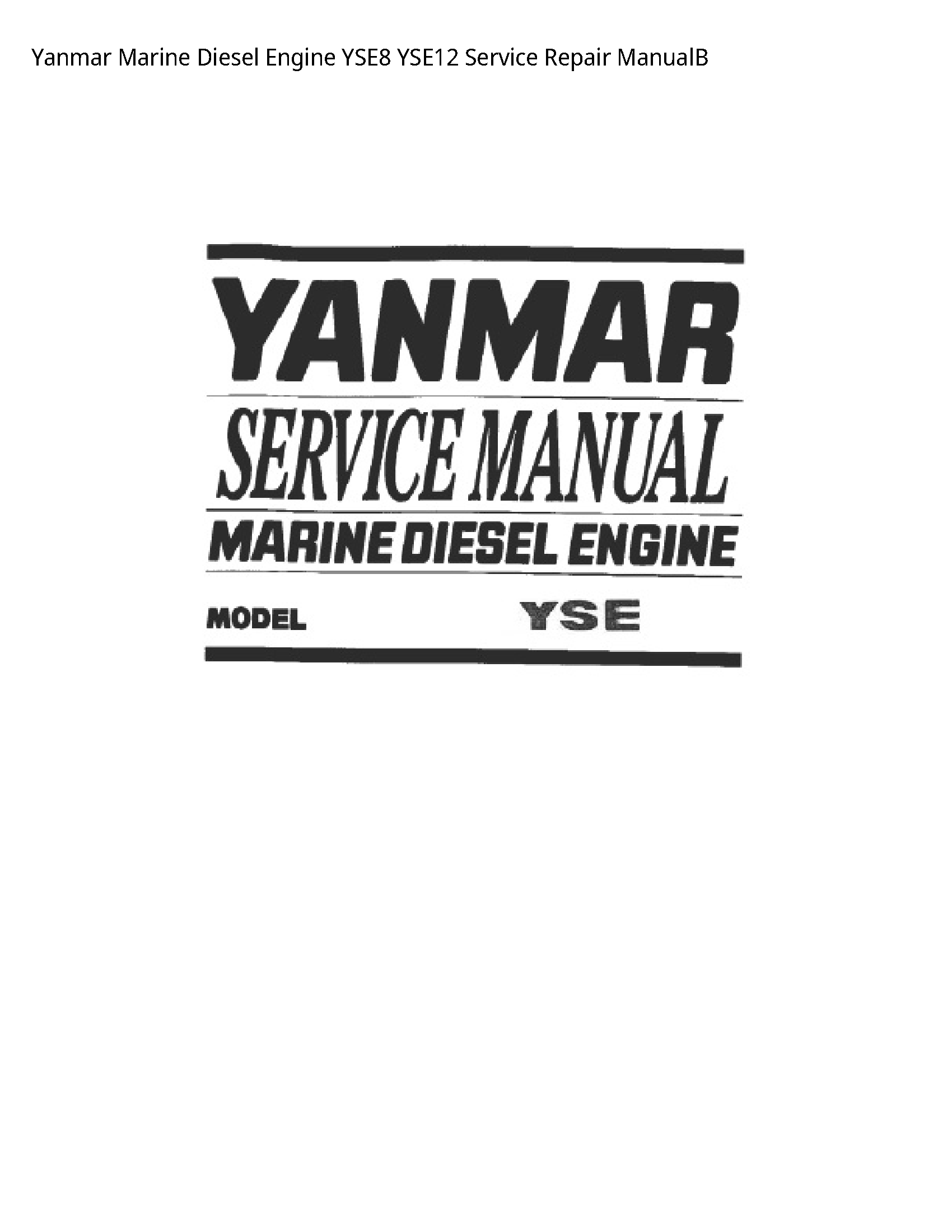 Yanmar YSE8 Marine Diesel Engine manual