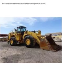 PDF Caterpillar 988K WHEEL LOADER Service Repair Manual LWX preview