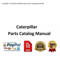 Caterpillar 118 CABLE CONTROL Spare Parts Catalog Manual 49F preview