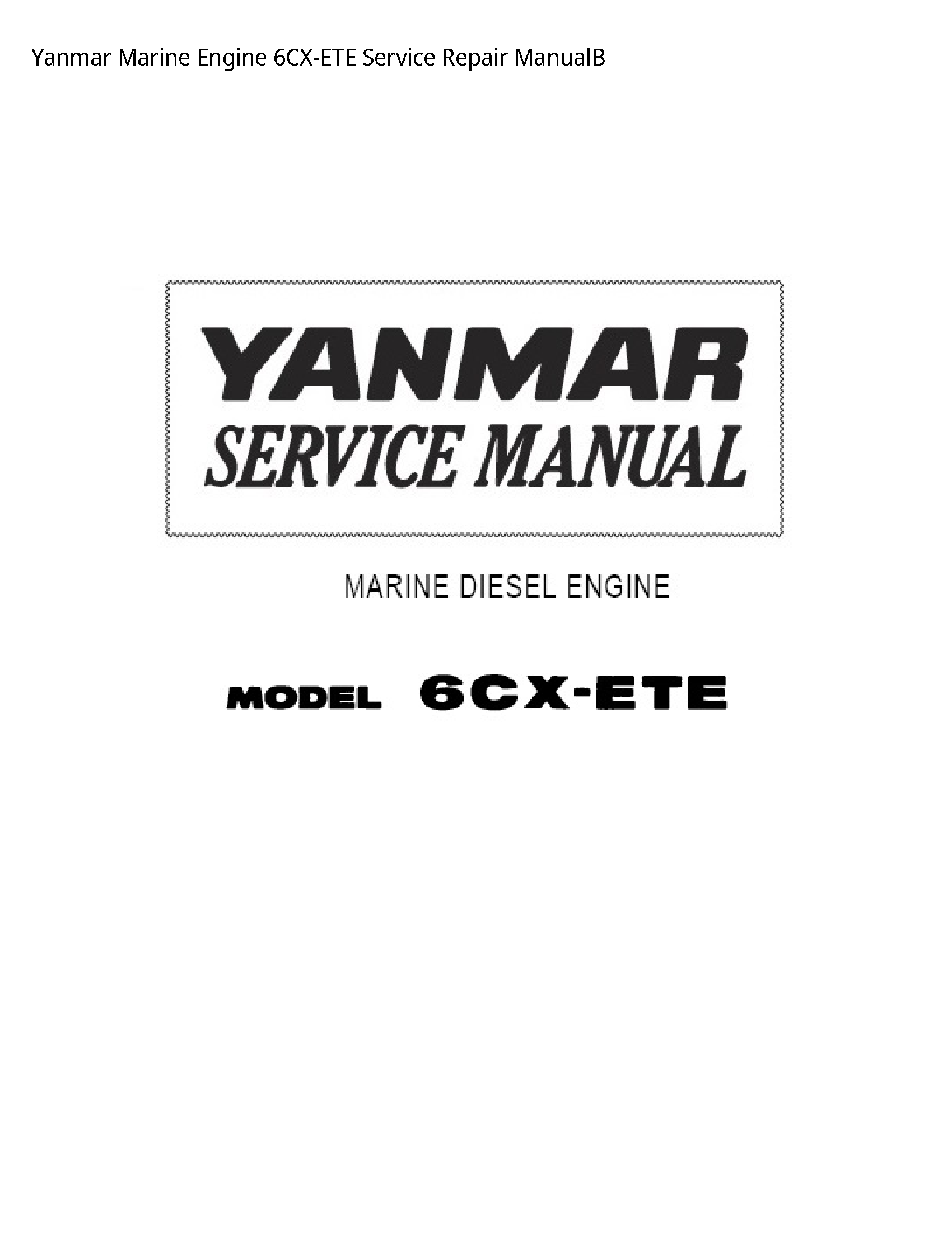 Yanmar 6CX-ETE Marine Engine manual