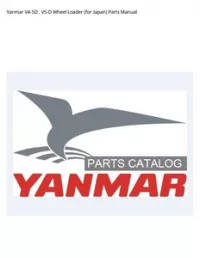 Yanmar V4-5D   V5-D Wheel Loader (for Japan) Parts Manual preview
