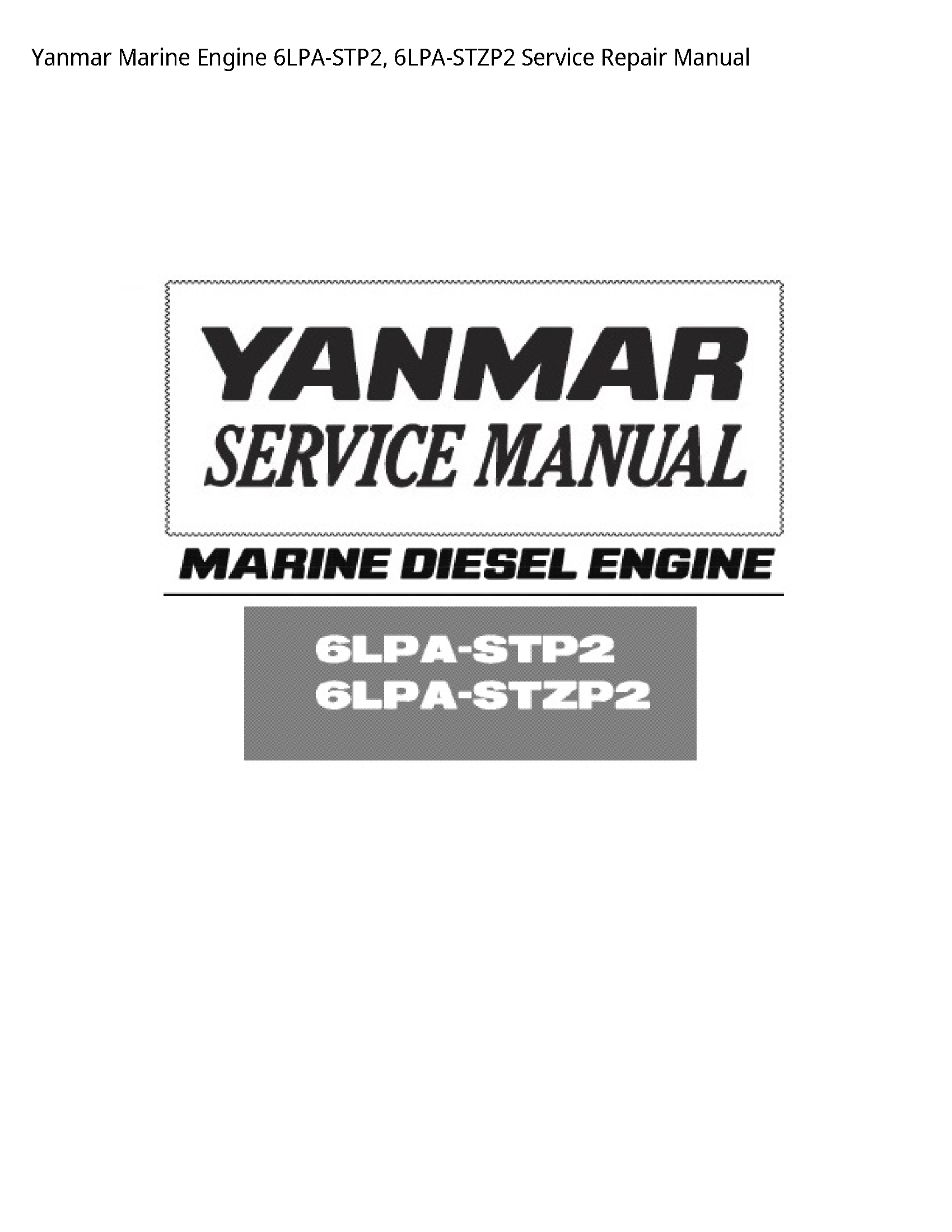 Yanmar 6LPA-STP2 Marine Engine manual