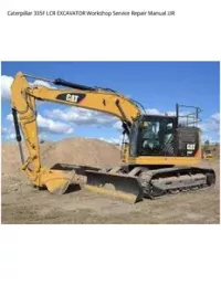 Caterpillar 335F LCR EXCAVATOR Workshop Service Repair Manual JJR preview