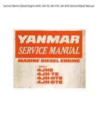 Yanmar Marine Diesel Engine 4JHE  4JH-TE  4JH-HTE  4JH-DTE Service Repair Manual preview