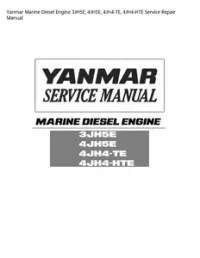 Yanmar Marine Diesel Engine 3JH5E  4JH5E  4JH4-TE  4JH4-HTE Service Repair Manual preview