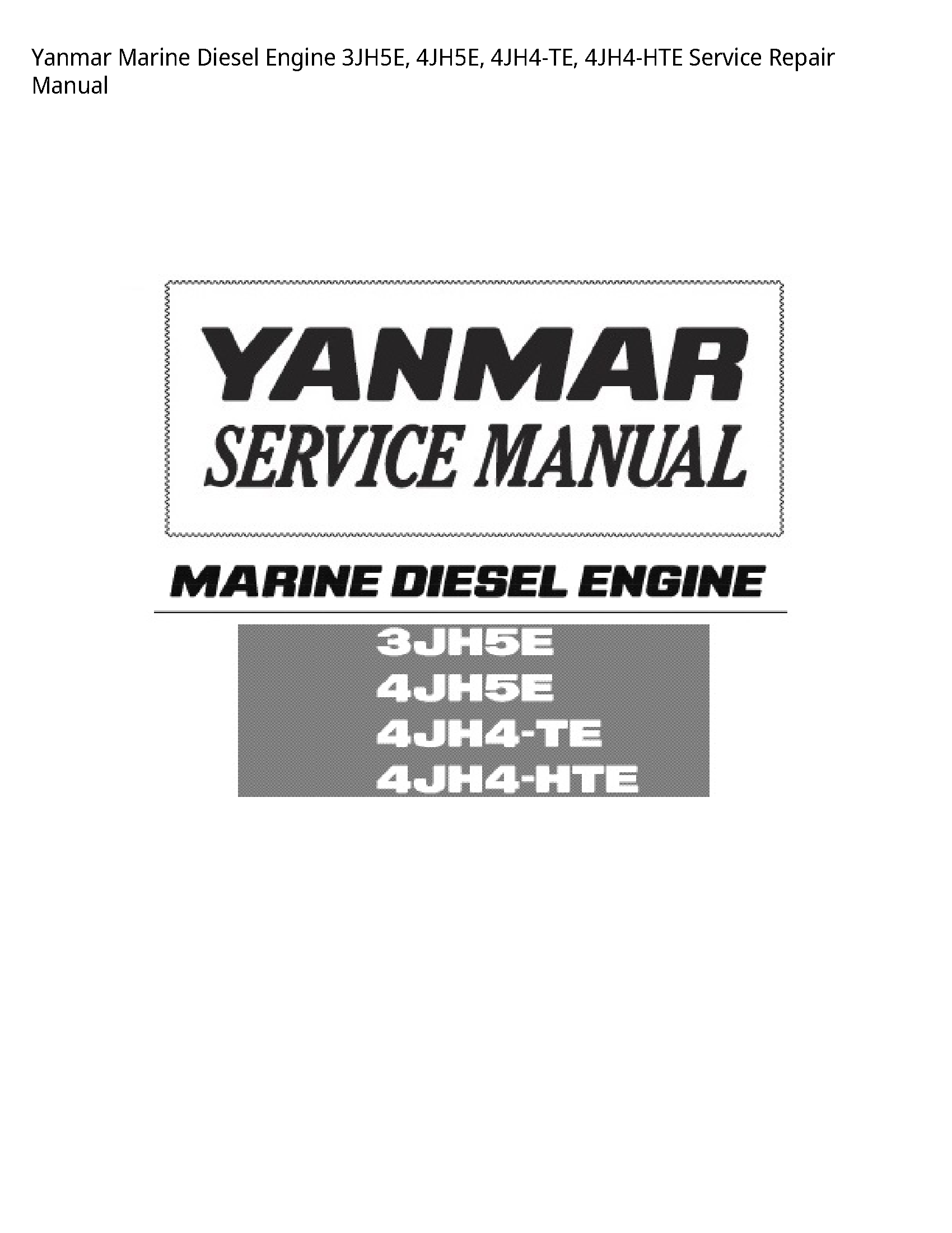 Yanmar 3JH5E Marine Diesel Engine manual