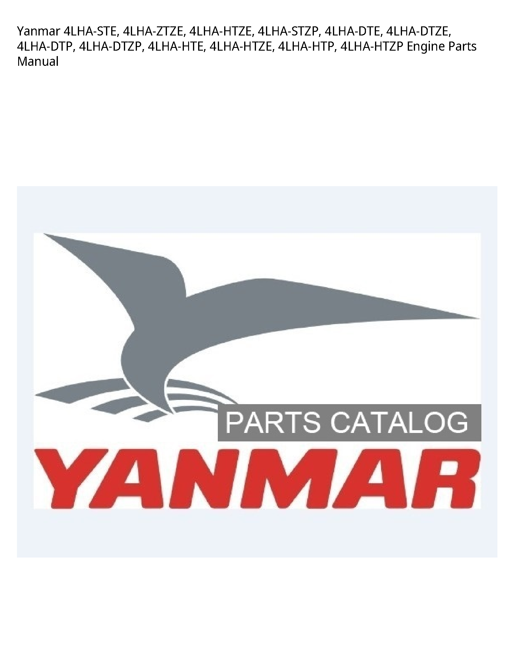 Yanmar 4LHA-STE Engine Parts manual