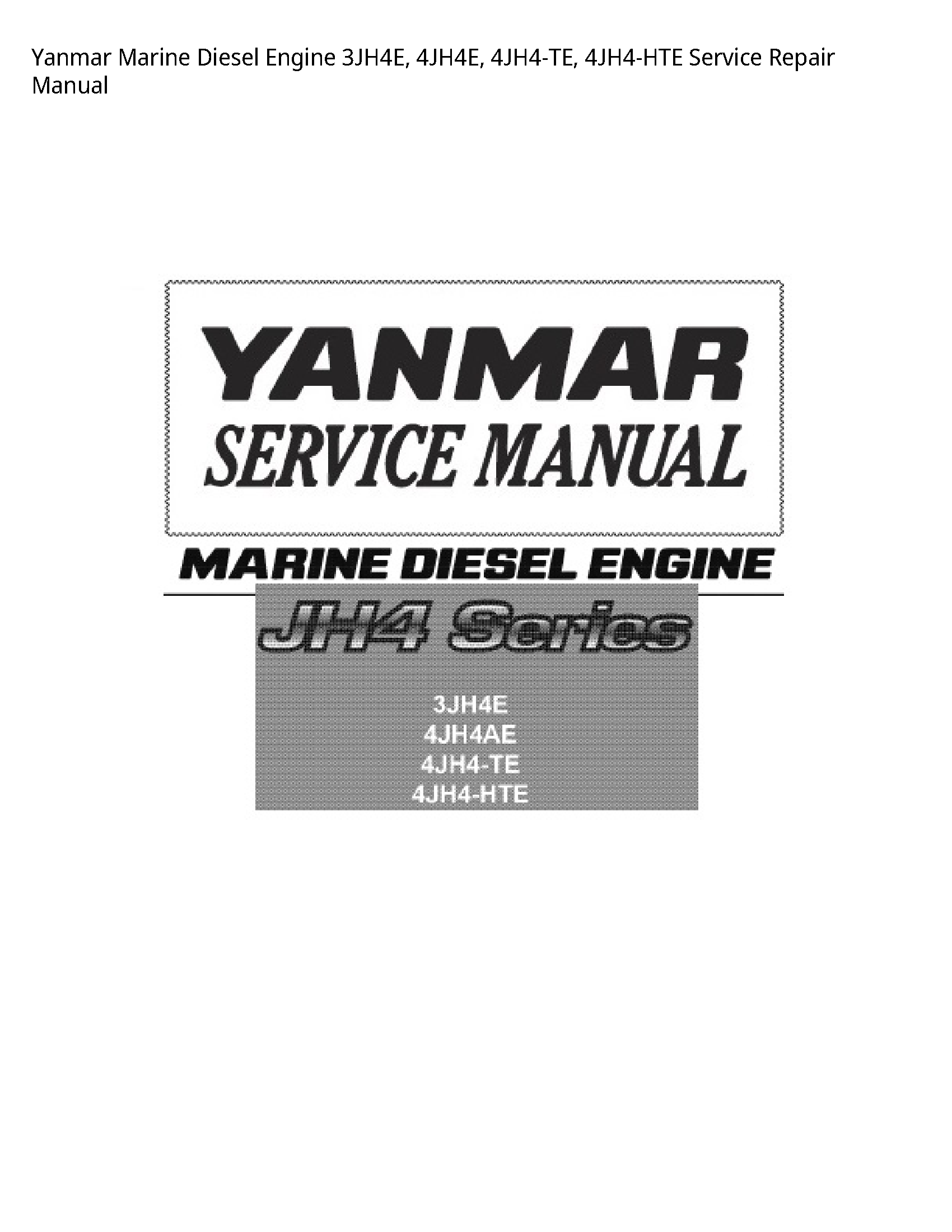 Yanmar 3JH4E Marine Diesel Engine manual