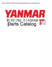 Yanmar YB401W & YB401W-2 Wheel Backhoe Parts Catalog Manual preview
