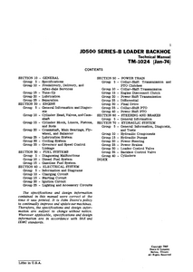 John Deere JD500 Series-B Loader Backhoe service manual
