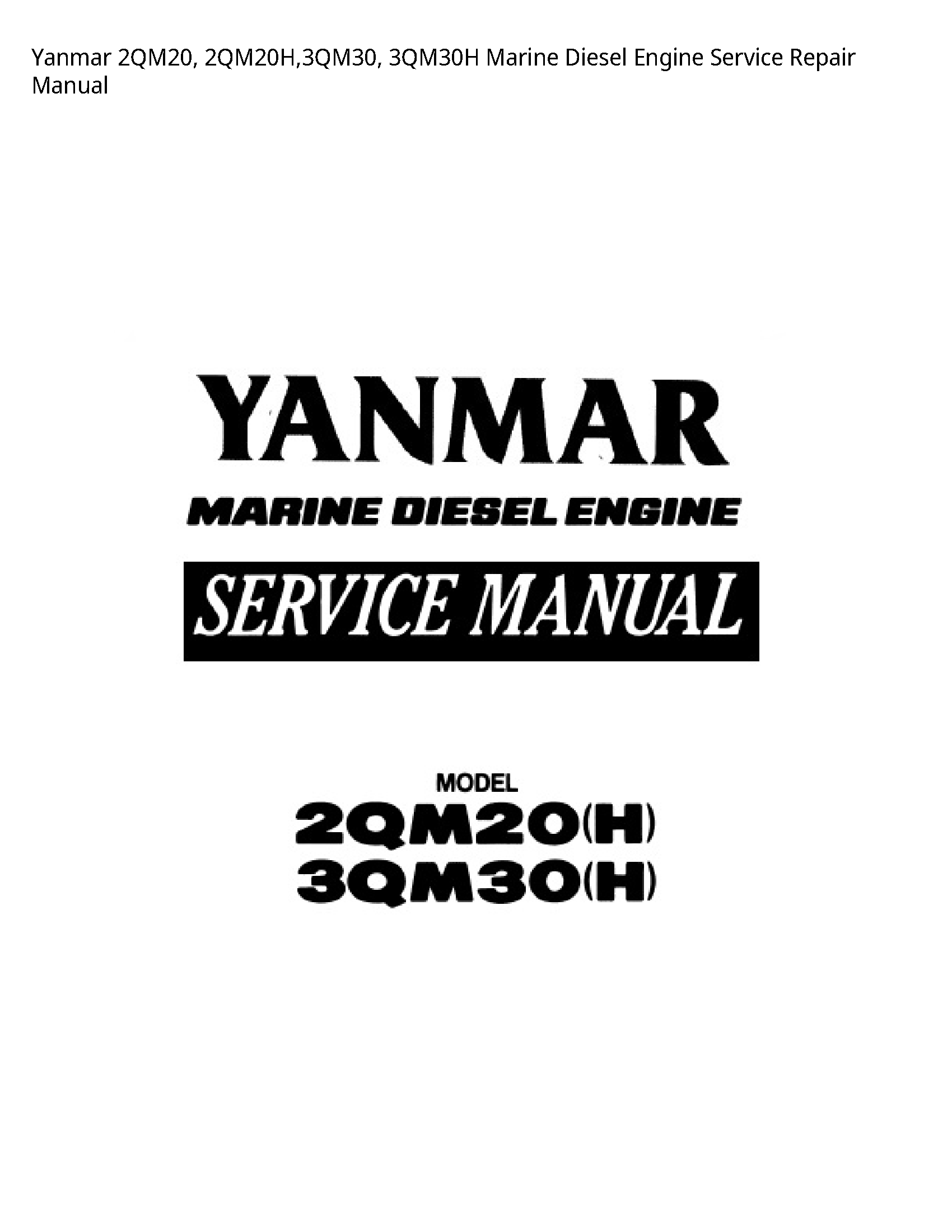 Yanmar 2QM20 Marine Diesel Engine manual