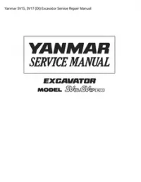 Yanmar SV15  SV17 (EX) Excavator Service Repair Manual preview