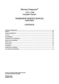 Massey Ferguson MF 1533 1540 Tractor Service Manual preview