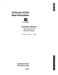 John Deere 4310 4310A Beet Harvesters Service Manual - TM1166 preview