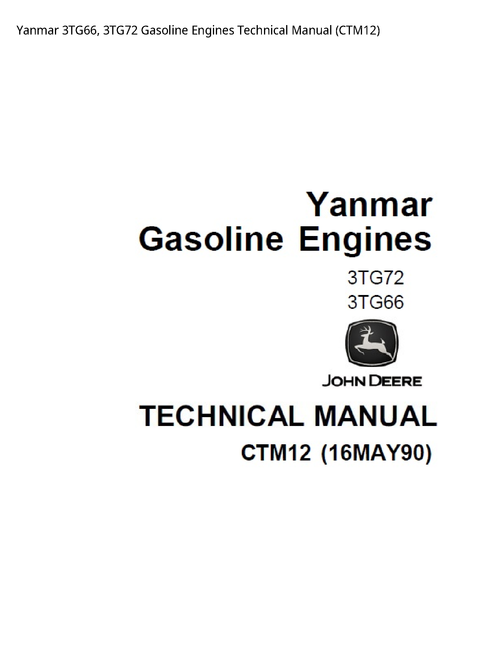 Yanmar 3TG66 Gasoline Engines Technical manual