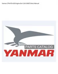 Yanmar 3TNV70-ACB Engine (for CUB CADET) Parts Manual preview