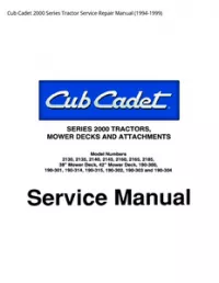 Cub Cadet 2000 Series Tractor Service Repair Manual - 1994-1999 preview
