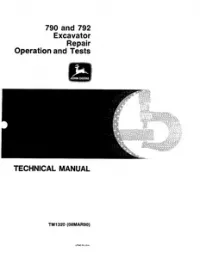 John Deere 790 792 Excavator Service Manual - TM1320 preview