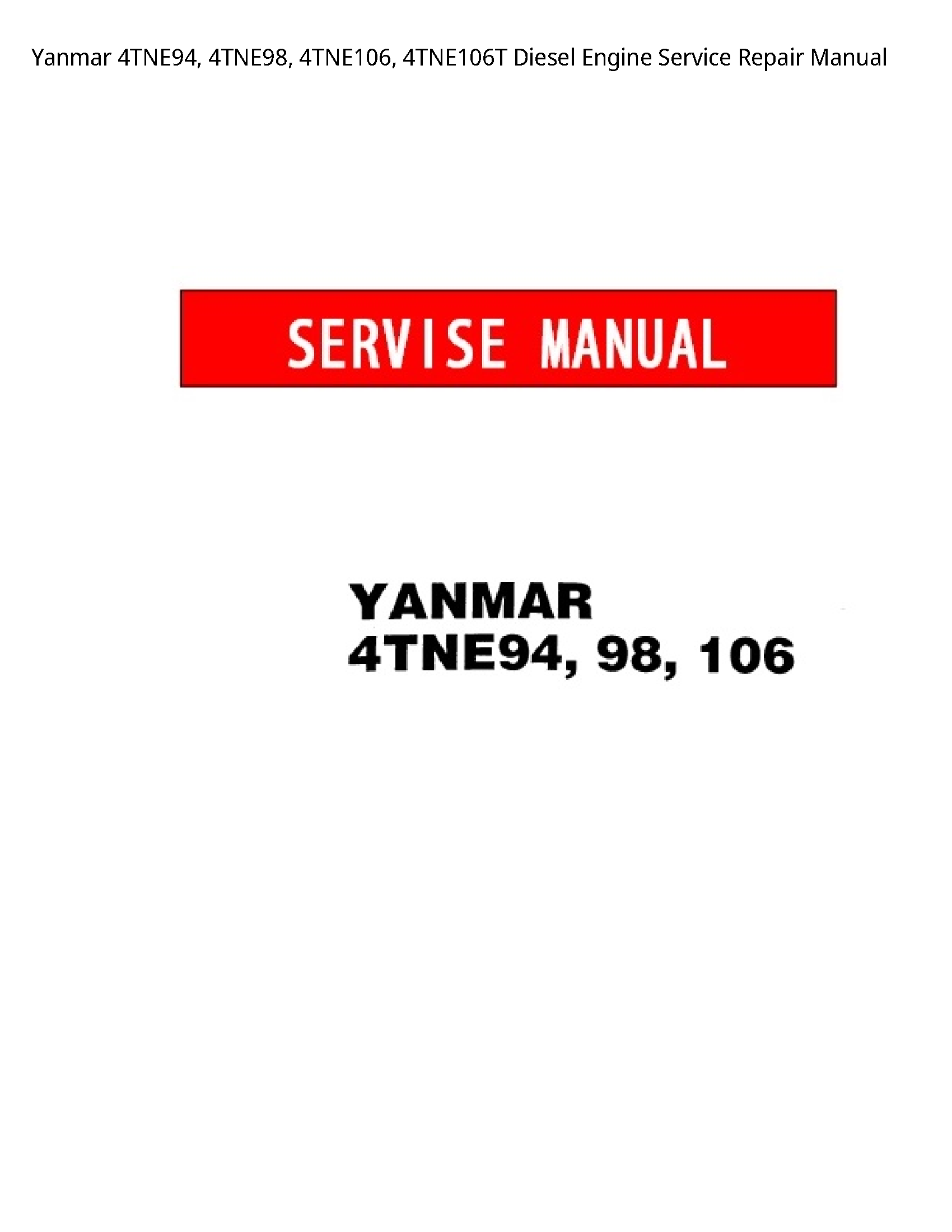 Yanmar 4TNE94 Diesel Engine manual
