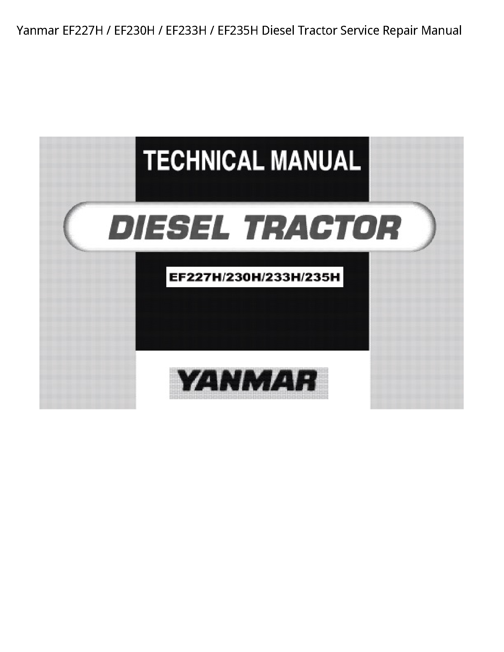 Yanmar EF227H Diesel Tractor manual