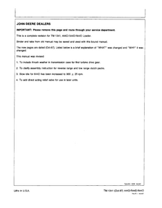 John Deere 544D Loader manual