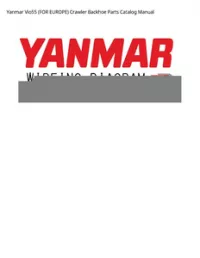 Yanmar Vio55 (FOR EUROPE) Crawler Backhoe Parts Catalog Manual preview