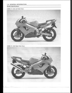 Kawasaki ZX9R Motocycle manual