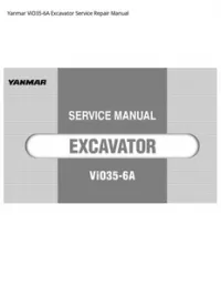 Yanmar ViO35-6A Excavator Service Repair Manual preview