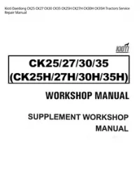 Kioti Daedong CK25 CK27 CK30 CK35 CK25H CK27H CK30H CK35H Tractors Service Repair Manual preview