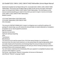 JLG Gradall 522D  534D-6  524D  534D-6T ANSI Telehandlers Service Repair Manual preview