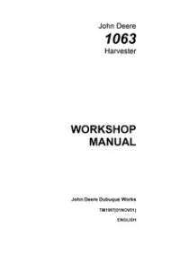 John Deere 1063 Harvester Service Manual -TM1997 preview