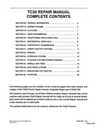 New Holland TC30 Tractor Repair Service Manual preview
