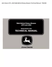 John Deere JX75  JA62 Walk-Behind Rotary Mowers Technical Manual - TM2208 preview