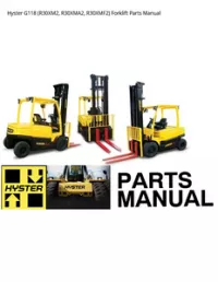 Hyster G118 (R30XM2  R30XMA2  R30XMF2) Forklift Parts Manual preview