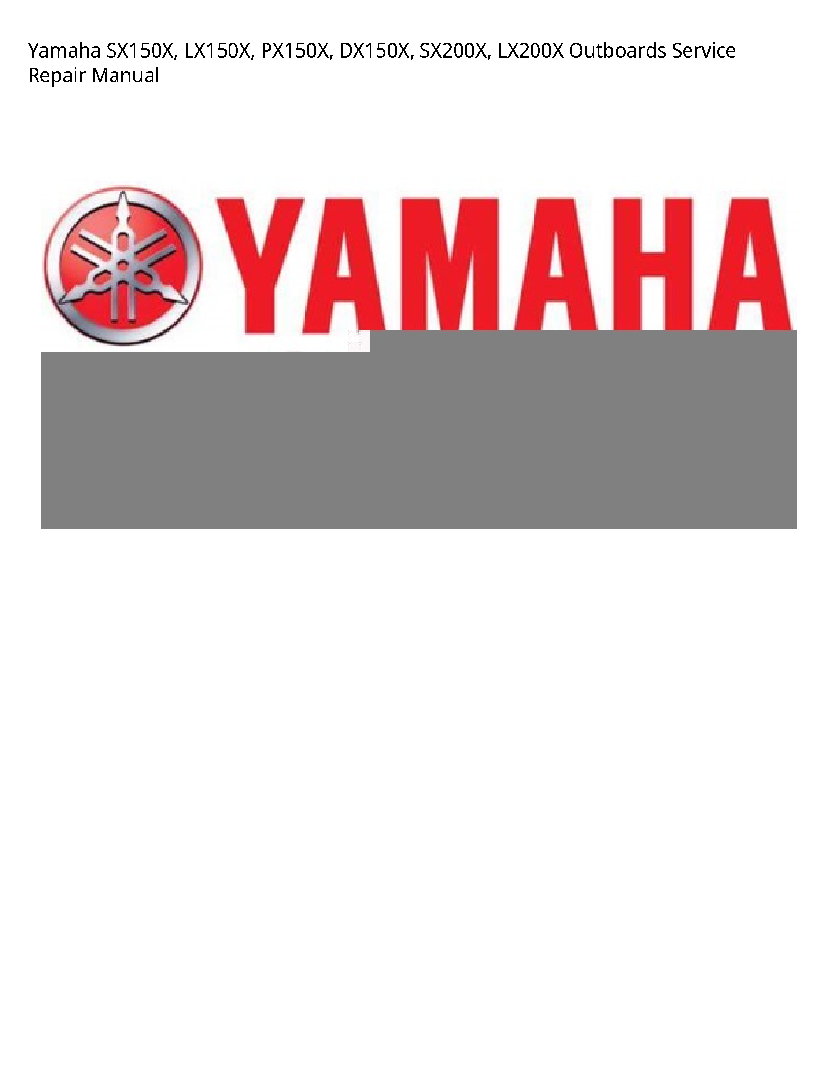 Yamaha SX150X Outboards manual