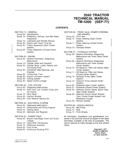 John Deere 2040 Tractor service manual