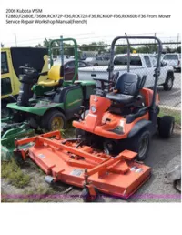 2006 Kubota WSM F2880 F2880E F3680 RCK72P-F36 RCK72R-F36 RCK60P-F36 RCK60R-F36 Front Mover Service Repair Workshop - ManualFrench preview