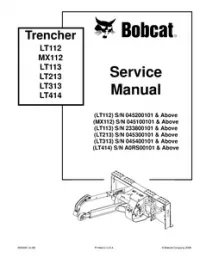 Bobcat LT122 MX122 LT113 LT213 LT313 LT414 Trencher Service Repair Manual preview