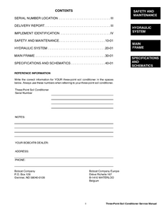 Bobcat 3SC72M Three-Point Soil Conditioner manual pdf