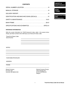 Bobcat 3RC70 Three-Point Rotary Cutter manual pdf