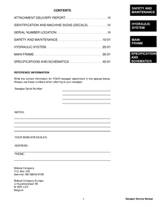 Bobcat 84 Inch Sweeper manual pdf