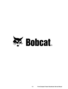 Bobcat FCTSB72 Front Compact Tractor Snowblower manual pdf