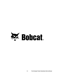 Bobcat FCTSB72 Front Compact Tractor Snowblower service manual