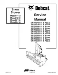 Bobcat 1412 1812 2118 2418 Snow Blower Service Repair Manual preview