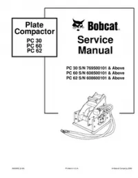 Bobcat PC 30  60  62 Plate Compactor Service Repair Manual preview