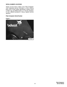 Bobcat 62 PC Plate Compactor service manual